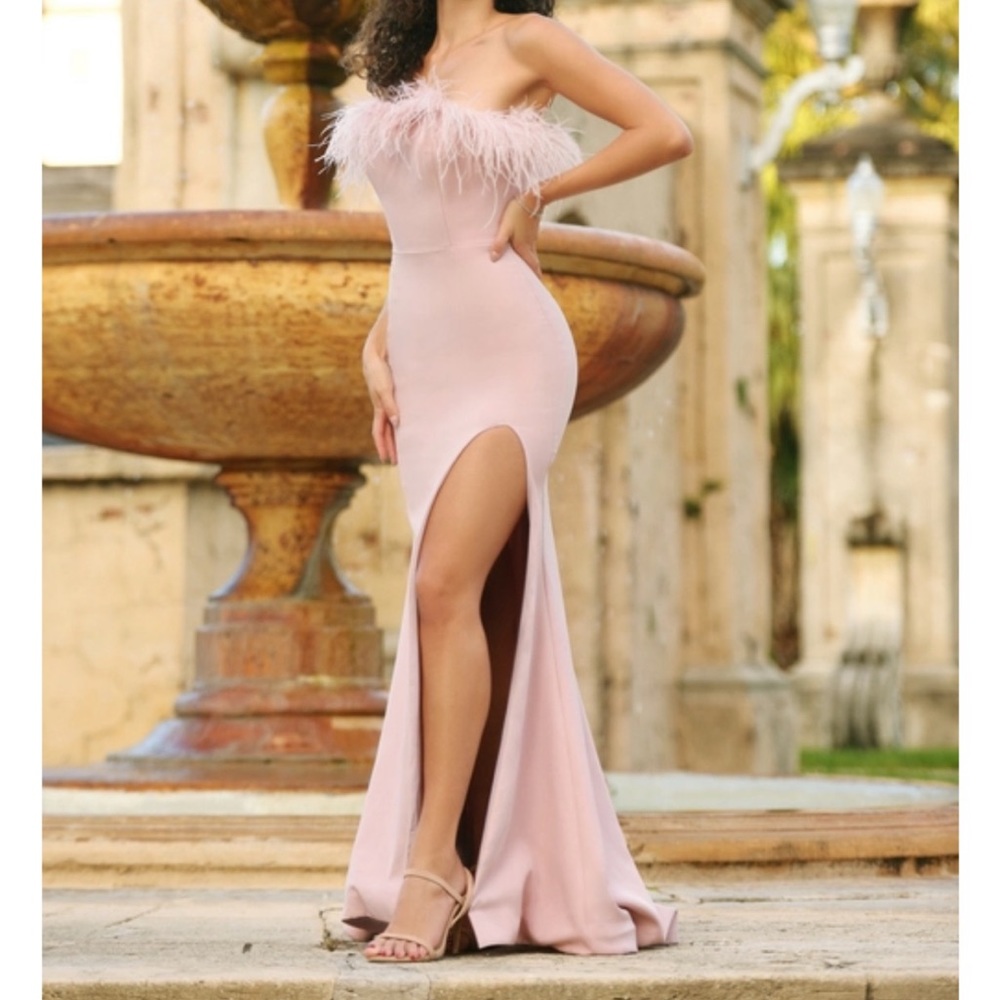 Fur bridesmaid dress